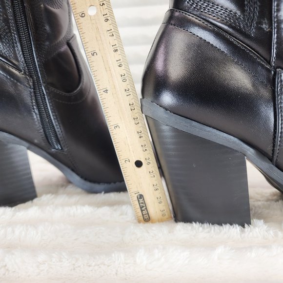 Electric Cowboy Jet Black Matte Western Knee High Cowgirl Boots Jet Black - Picture 14 of 15